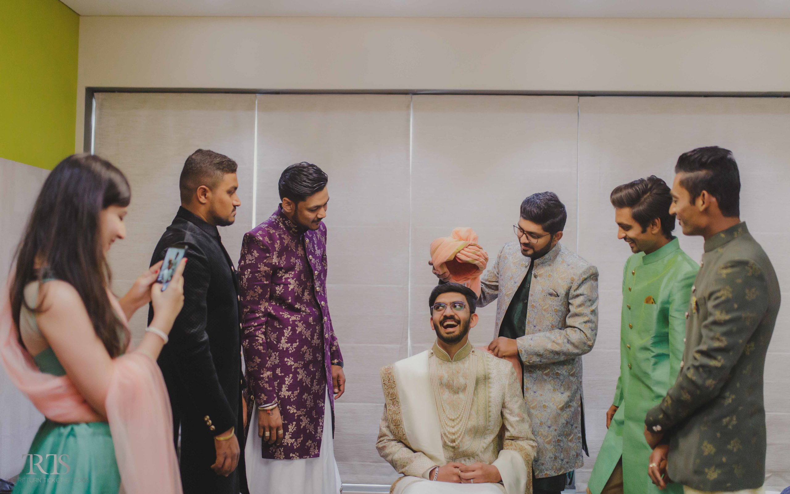 groomsmen party at getting ready Beautiful candid photography of pre wedding and wedding by The Return Ticket Studios 